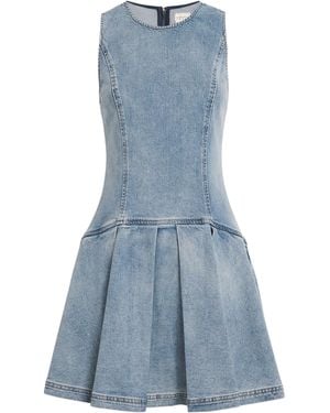 Alice + Olivia Denim Drop-Waist Adley Mini Dress - Blue