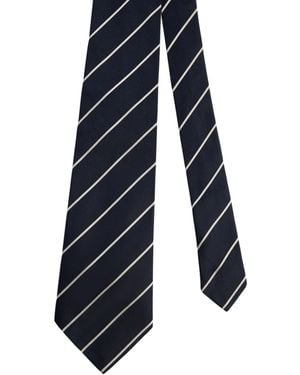 dunhill Mulberry Silk Stripe Tie - Blue
