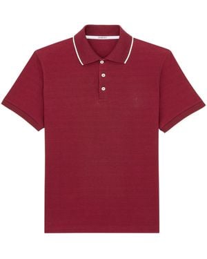 Saint Laurent Cotton Cassandre Polo Shirt - Red