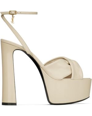 Saint Laurent Leather Franciane Sandals - White