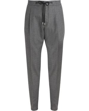Lardini Virgin Wool Straight Trousers - Black