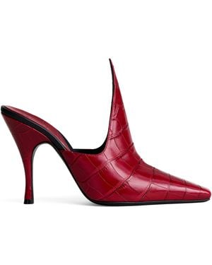 Alaïa Croc-Effect Pointy Mules100 - Red