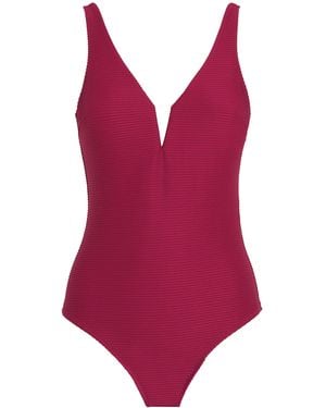 Heidi Klein Ribbed Cassis Swimsuit - Red