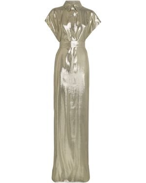 Sa Su Phi Silk-Blend Francesca Maxi Dress - Green