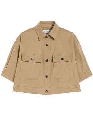 Max Mara Cotton Cropped Jacket - Natural