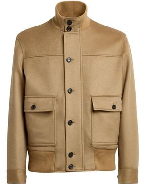 Lardini Cashmere Bomber Jacket - Natural