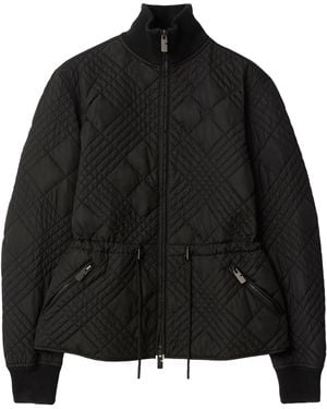 Burberry Micro Check-Stitch Wakerley Jacket - Black