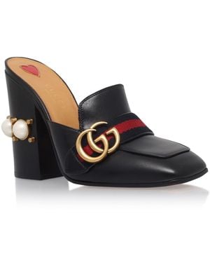 Gucci Peyton Pearl Mules - Black