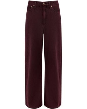 Rag & Bone Logan Mid-Rise Wide Jeans - Purple