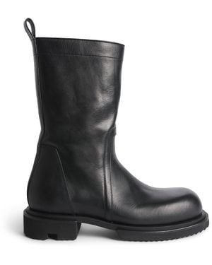 Rick Owens Leather Creeper Gabe Ankle Boots - Black
