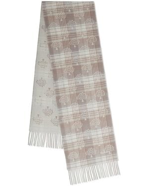 Mulberry Small Merino Check Tree Scarf - Gray
