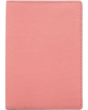 Smythson Calfskin Panama Passport Cover - Pink