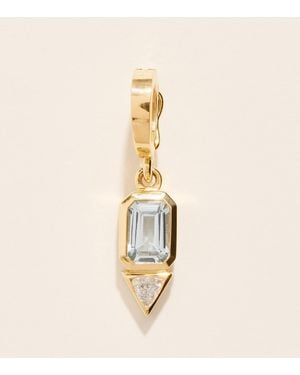 Azlee Diamond And Aquamarine March Charm - Blue