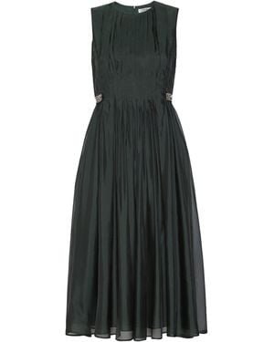 Max Mara Silk-Blend Organza Fit-And-Flare Maxi Dress - Black