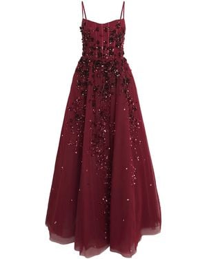 Zuhair Murad Floral Sequinned Gown - Red