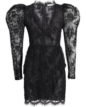 Alessandra Rich Lace Bow-Detail Mini Dress - White
