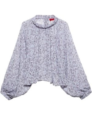 MAX&Co. Crepe Printed Blouse - Purple