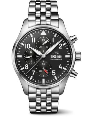 IWC Schaffhausen Stainless Steel Pilot's Chronograph Watch - Metallic