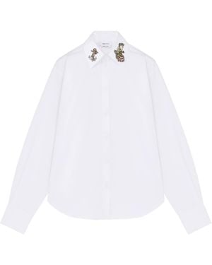 McQueen Cotton Embroidered Sailor Tattoo Shirt - White