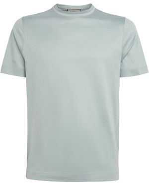 Canali Cotton Double-Neck T-Shirt - Blue