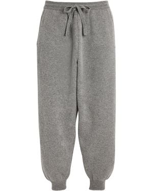 Mordecai Wool-Cashmere Logo Joggers - Grey