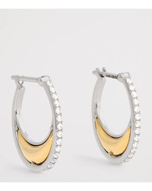 L'Atelier Nawbar Mixed And Diamond Bloop Moon N*93 Hoop Earrings - Metallic