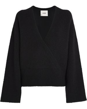 Aeron Wool-Blend Wrap Jumper - Black