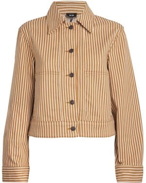 ME+EM Cropped Stripe Denim Jacket - Natural