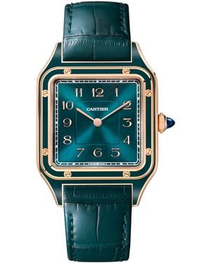 Cartier Large And Sapphire Santos-Dumont Watch - Green