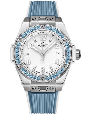 Hublot Stainless Steel And Topaz Big Bang One Click Watch - Blue