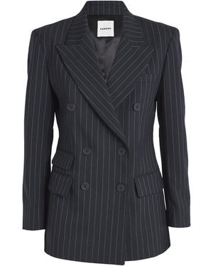 Sandro Striped Double-Breasted Blazer - Black
