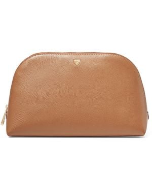 Aspinal of London Large Grained Leather Cosmetics Case - Brown