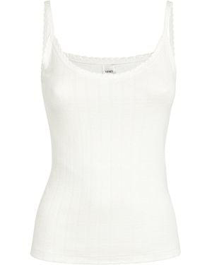 Leset Classic Pointelle Tank Top - White