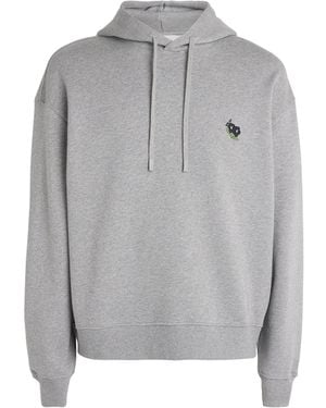 NN07 Cotton Embroidered David Hoodie - Grey