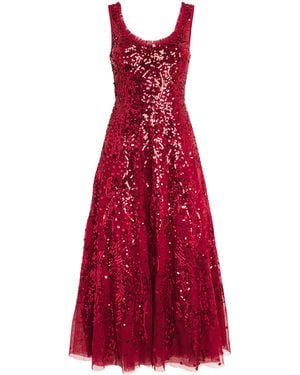 Needle & Thread Sequin-Embellished Ballerina Midi Dress - Red