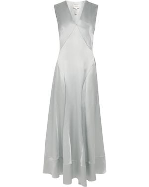 Laura Pitharas Silk Slip Maxi Dress - White