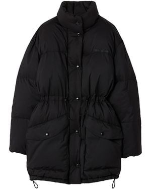 Miu Miu Down Technical Pongé Puffer Jacket - Black