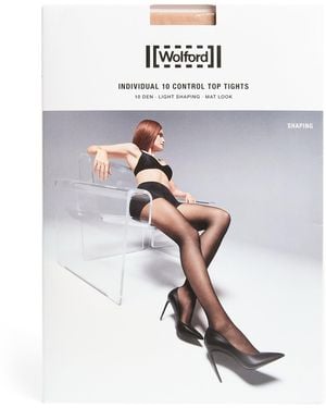 Wolford Individual 10 Top Control Tights - White