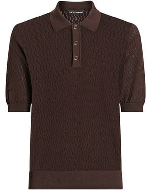 Dolce & Gabbana Cotton Polo Shirt - Brown