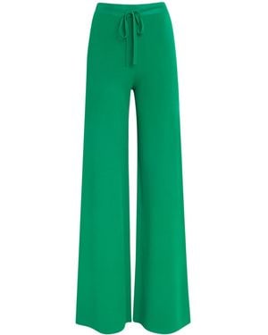 Yves Salomon Knitted Wide-Leg Pants - Green