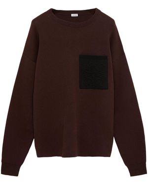 Loewe Anagram-Pocket Sweatshirt - Brown