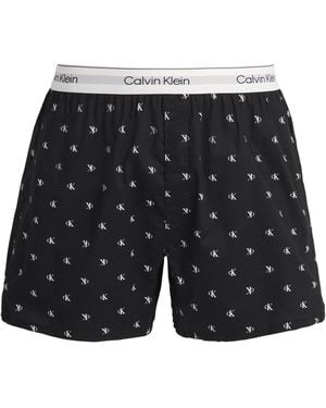 Calvin Klein Cotton Poplin Logo Pyjama Shorts - Black