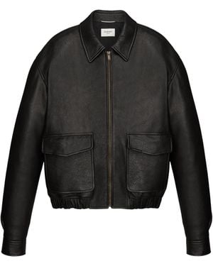 Saint Laurent Bubbled Leather Jacket - Black