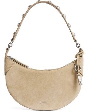 Polo Ralph Lauren Mini Suede Studded Id Shoulder Bag - Natural
