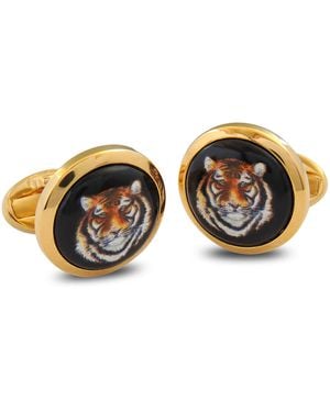 Halcyon Days And Enamel Tiger Cufflinks - Metallic