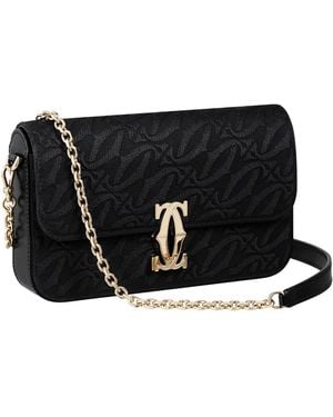 Cartier Leather Mini C De Shoulder Bag - Black