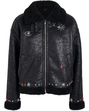 Mother Beaded The Strappy Brrly Jacket - Black