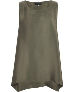 Eskandar Silk A-Line Shell Top - Green