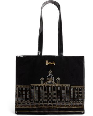Harrods Outline Tote Bag - Black