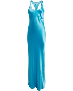 STAUD Satin Racerback Juanita Maxi Dress - Blue
